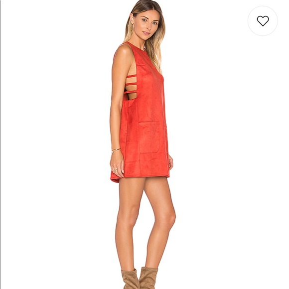 Tularosa Red faux suede dress size M red color - Picture 1 of 8